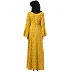 Mustard printed Umbrella dress abaya with bell sleeves Mustard printed Umbrella dress abaya with bell sleeves